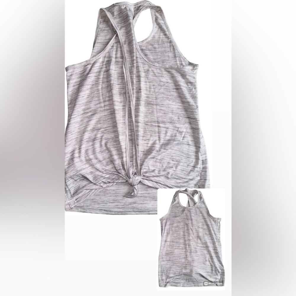 Athleta Essence Tie Back Tank Top Heathered Gray Size XXS